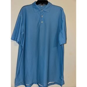 PETER MILLAR Summer Comfort Blue Striped Country Club Polo Golf SHIRT Men's M